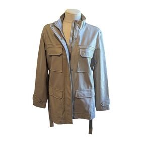 NWT A New Day Faux Leather Jacket Women's Large Frontier Brown Full Zip‎ Utility